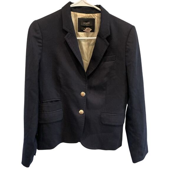 J.CREW Womens Schoolboy Blazer Size 6 Navy Blue Gold Button Old Money Classic - Picture 4 of 10